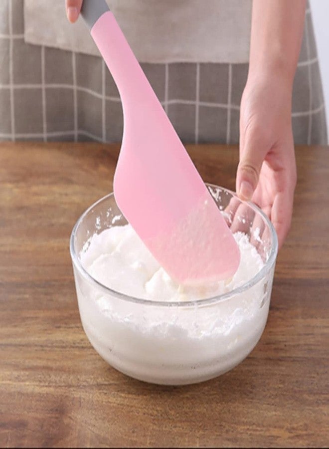 Baskety Silicone Spatula Multipurpose Kitchen Baking Tool for Cake, Cream, Butter & Mixing - Heat-Resistant Silicone Utensil, Light Pink (Pack of 2) - Image 5